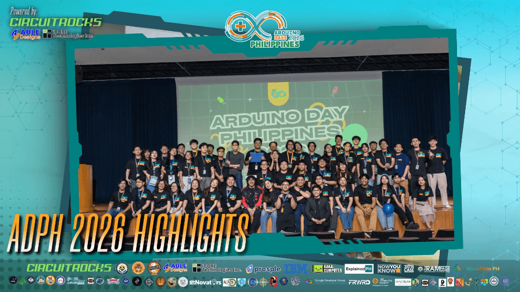 Arduino Day Philippines community gathering on stage